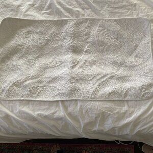 Nicole Miller Home Quilted 36”x20” Sham Cotton Cottage Quilt Farmhouse White​